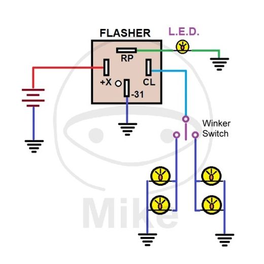 Flasher relay JMP electronic 12V 4pin