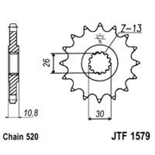 Sprednji verižnik JT JTF 1579-16 16T, 520
