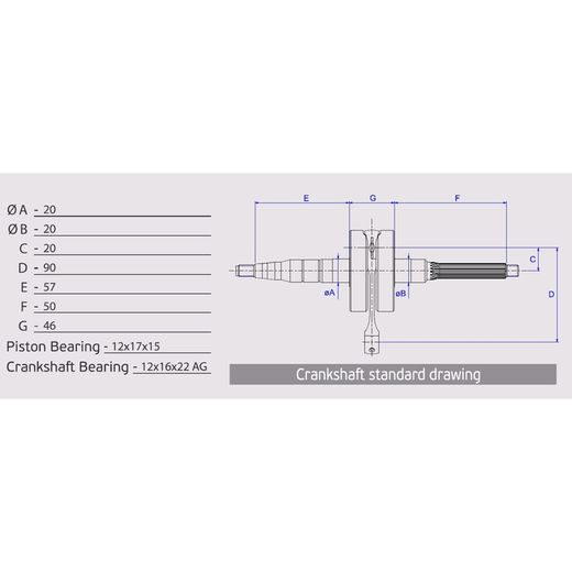 Crankshaft ATHENA 081015 (Pin Ø 12 mm) racing