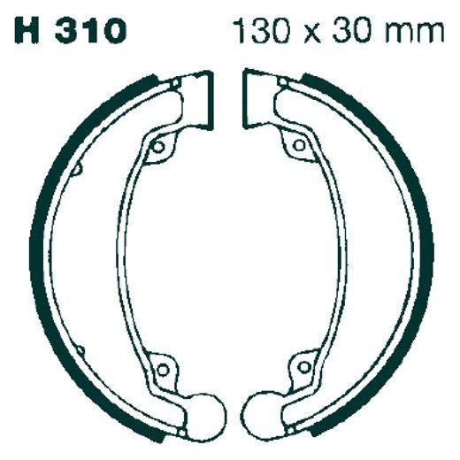 Brake shoe set EBC H310G grooved includings springs
