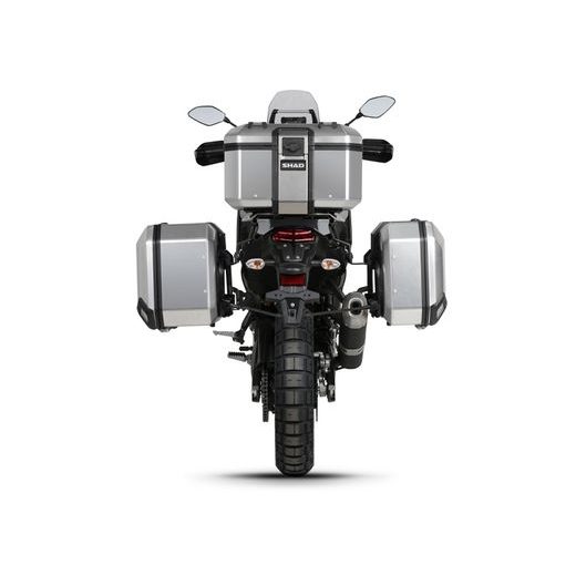 Komplet aluminijastih kovčkov z nosilci in ploščo SHAD TERRA BLACK, 37L zadnji kovček in 36L/47L stranski kovčki SHAD YAMAHA Tenere 700 XTZ690