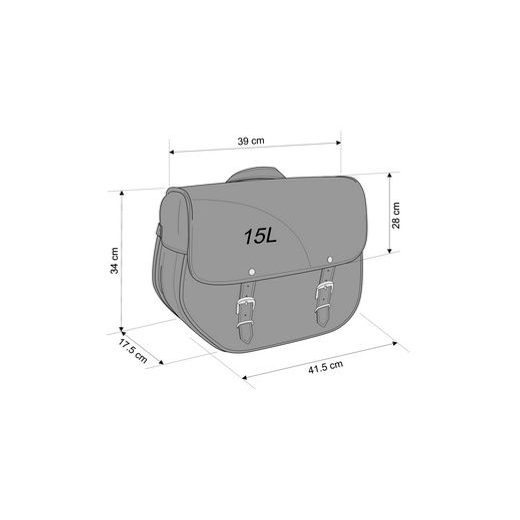 Leather saddlebag CUSTOMACCES SANT LOUIS AP0011N črna