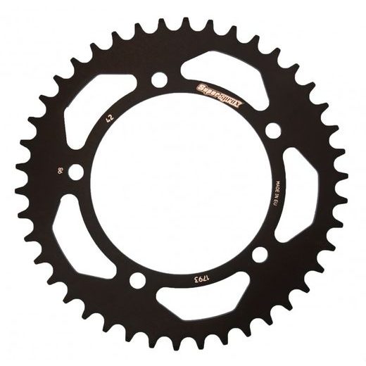 Rear ALU sprocket SUPERSPROX RAL-1793:42-BLK črna 42T, 520