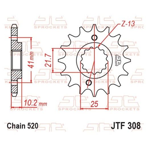 Sprednji verižnik JT JTF 308-16 16T, 520