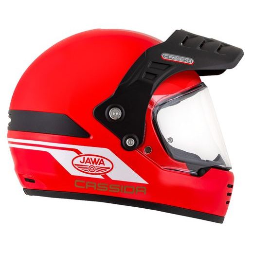 Motocross Helmet CASSIDA FORMX JAWA ROTAX red/ white/ gold/ black matt peak M