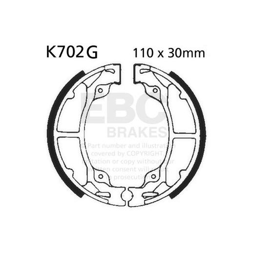 Brake shoe set EBC K702G grooved