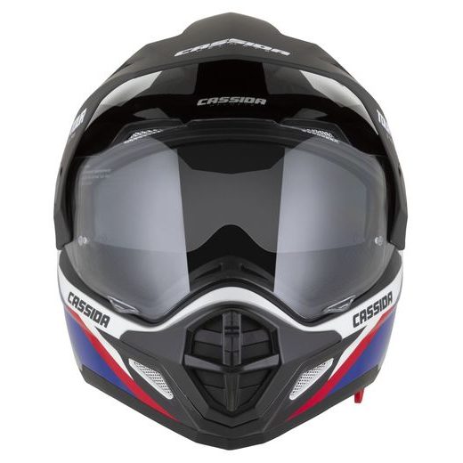 Motocross Helmet CASSIDA TOUR 2.0 X-TRA white/blue/red/black/black matt peak XL