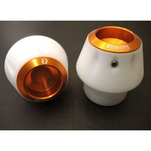 Crash protectors RDMOTO KTM13N bela with orange caps