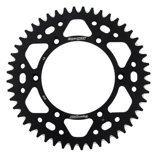 Rear ALU sprocket SUPERSPROX RAL-808:48-BLK črna 48T, 520