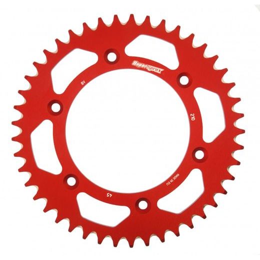 Aluminijasti zadnji verižnik (zobnik) SUPERSPROX RAL-210:45-RED rdeč 45T, 520