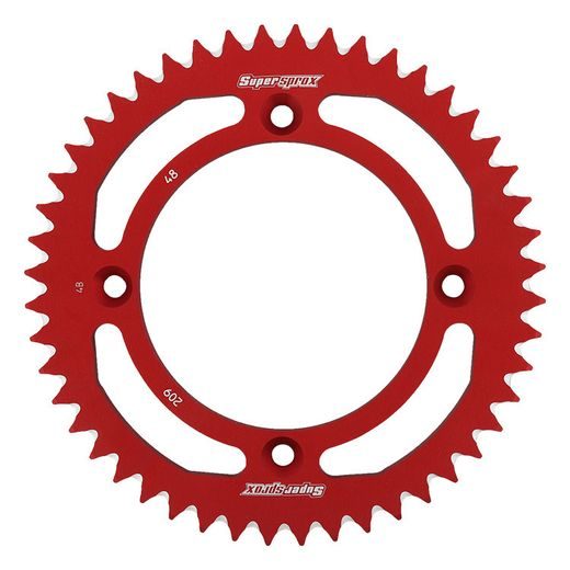 Aluminijasti zadnji verižnik (zobnik) SUPERSPROX RAL-209:48-RED rdeč 48T, 420