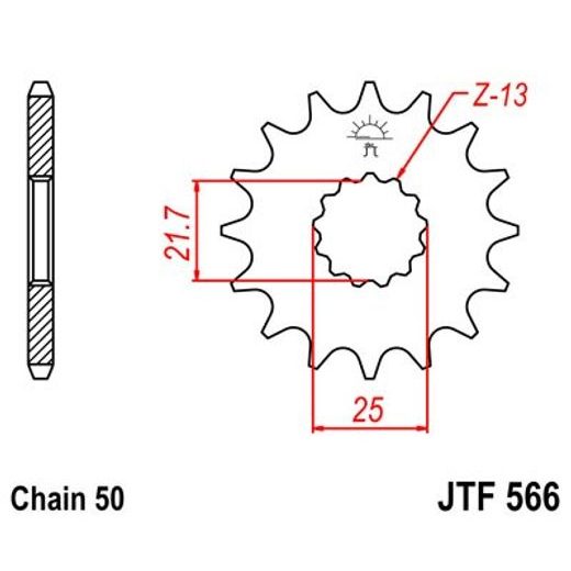 Sprednji verižnik JT JTF 566-16 16T, 530