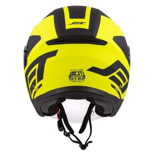 Jet čelada CASSIDA JET TECH CORSO black matt / yellow fluo 2XL