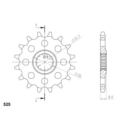 Sprednji verižnik SUPERSPROX CST-1537:17 17T, 525