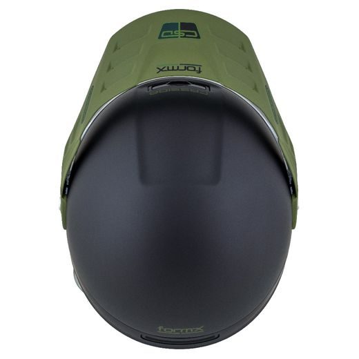Motocross Helmet CASSIDA FORMX FLATOUT black matt/ green/ green matt peak S