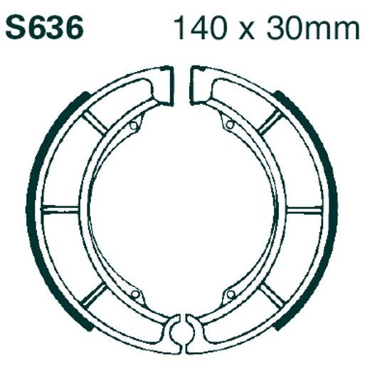 Brake shoe set EBC S636G grooved