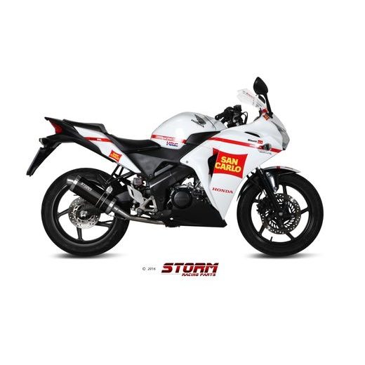 Celoten izpušni sistem 1x1 STORM OVAL H.060.LX1B Kovinsko črna