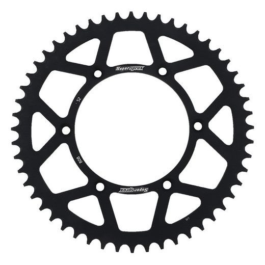 Aluminijasti zadnji verižnik (zobnik) SUPERSPROX RAL-808:52-BLK črna 52T, 520