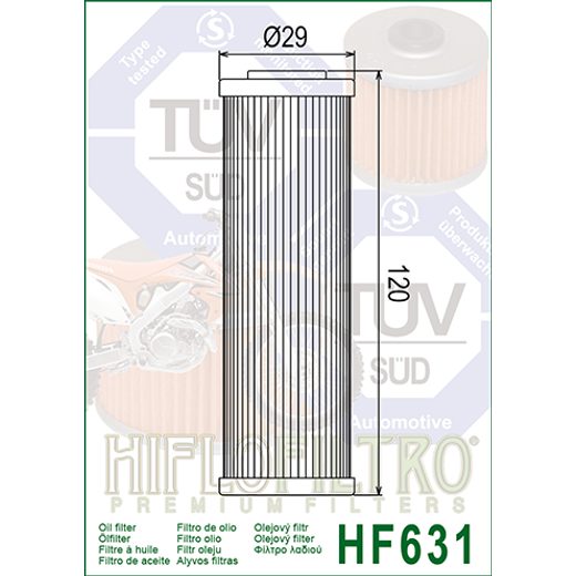 Oljni filter HIFLOFILTRO HF631