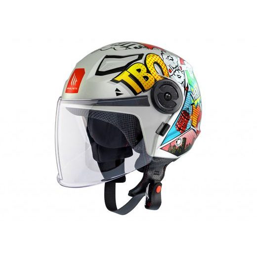Jet čelada MT Helmets LITE TBO A0 GLOSS BLACK L KID