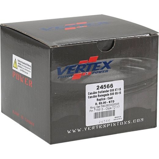 Complete piston VERTEX 24566 Cylinder 82, piston 81,95 mm (Cast)