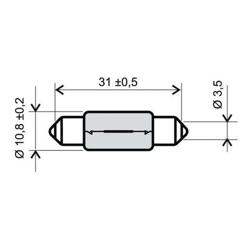 Lamp RMS 246510635 T11X35 S8,5 12V 10W