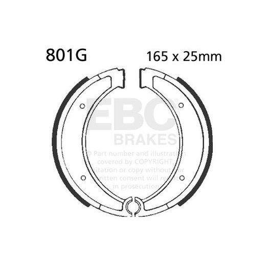 Brake shoe set EBC 801G grooved