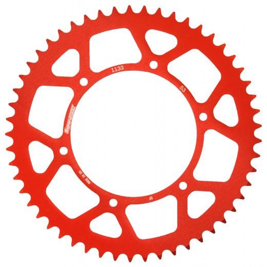 Aluminijasti zadnji verižnik (zobnik) SUPERSPROX RAL-1133:53-RED rdeč