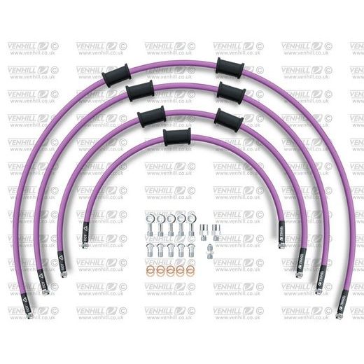 STANDARD Front brake hose kit Venhill POWERHOSEPLUS BMW-10012F-PU (4 cevi v kompletu) Purple hoses, chromed fittings