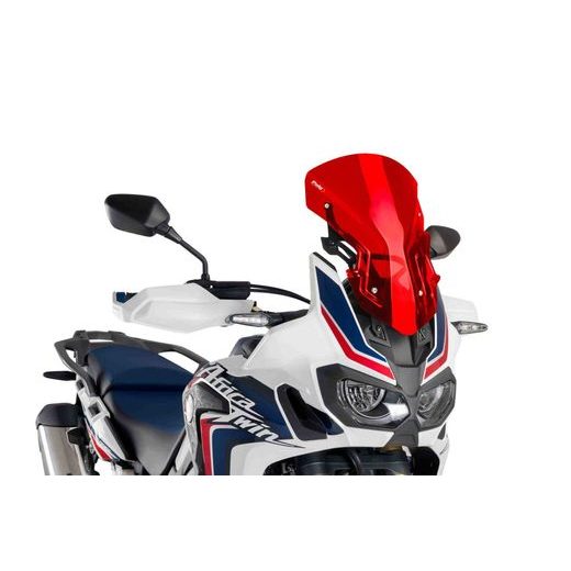 Windscreen PUIG RACING WITH SUPPORT + PROTECTION 9155R rdeč