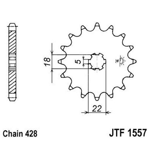 Sprednji verižnik JT JTF 1557-11 11T, 428