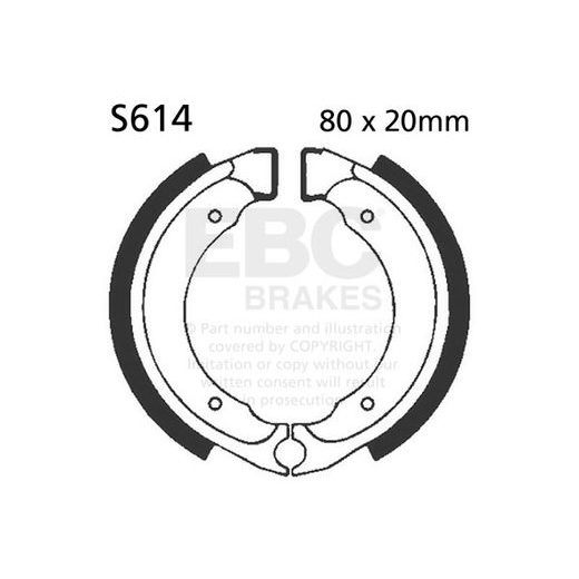 Brake shoe set EBC S614 including springs