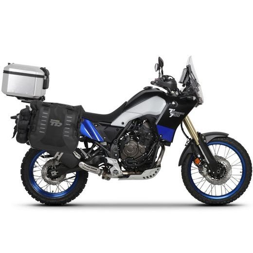 Complete set of SHAD TERRA TR40 adventure saddlebags and SHAD TERRA aluminium 37L topcase, including mounting kit SHAD YAMAHA Tenere 700 XTZ690