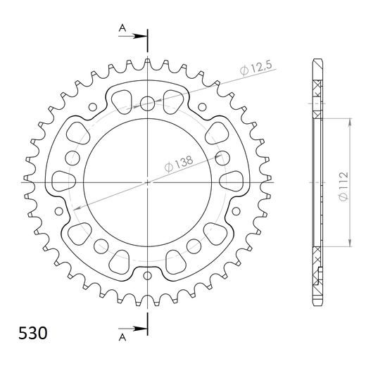 Zadnji verižnik (zobnik) SUPERSPROX STEALTH RST-302:41-GLD zlata 41T, 530