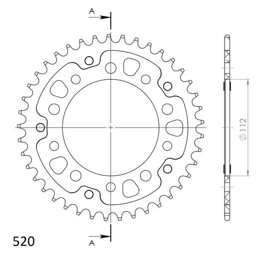 Rear sprocket SUPERSPROX STEALTH RST-1303:41-GLD zlata 41T, 520
