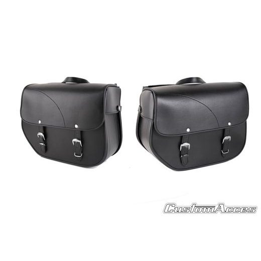 Leather saddlebag CUSTOMACCES SANT LOUIS APS001N črna par