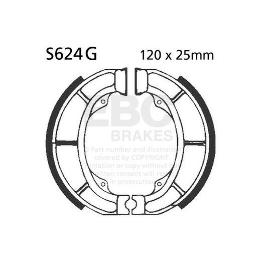 Brake shoe set EBC S624G grooved includings springs