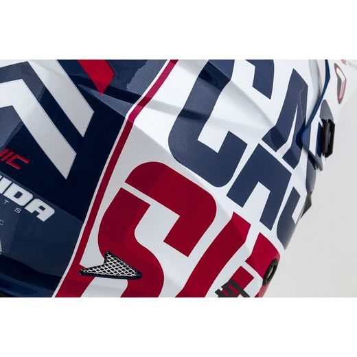 Motocross Helmet CASSIDA CROSS CUP SONIC red / blue /white 2XL