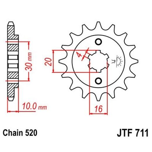 Sprednji verižnik JT JTF 711-12 12T, 520
