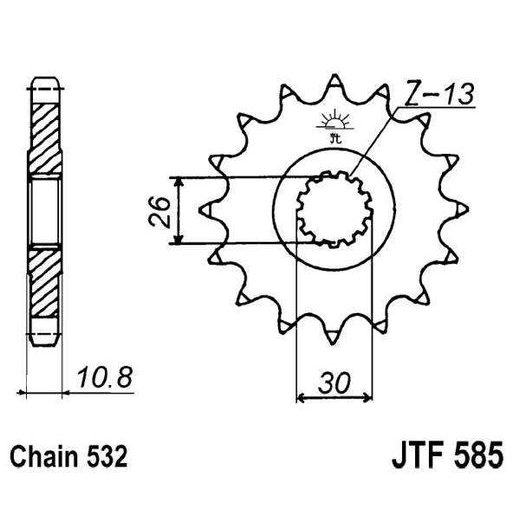Sprednji verižnik JT JTF 585-17 17T, 532