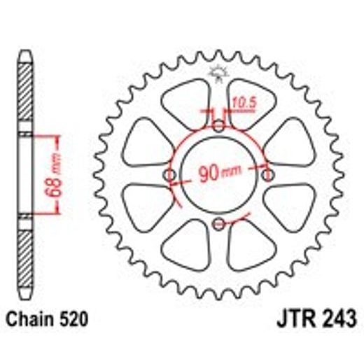 Zadnji verižnik (zobnik) JT JTR 243-42 42T, 520