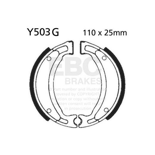 Brake shoe set EBC Y503G grooved includings springs