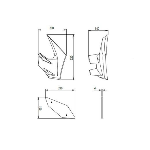 Side spoilers PUIG DOWNFORCE 20328V zelena