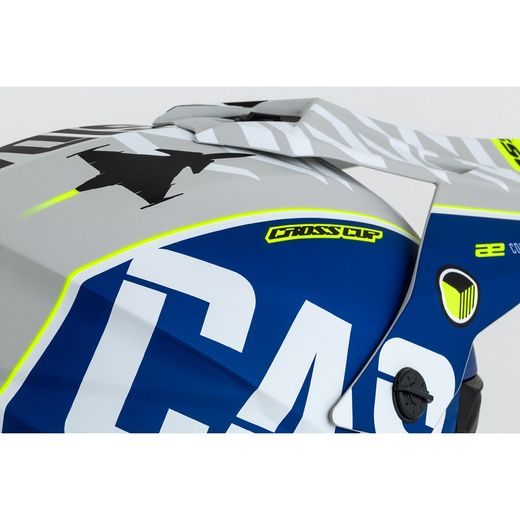 Motocross Helmet CASSIDA CROSS CUP SONIC matt blue /fluo yellow XS