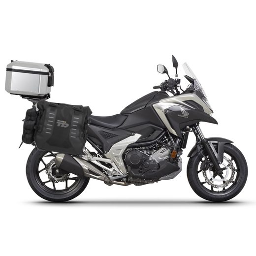 Complete set of SHAD TERRA TR40 adventure saddlebags and SHAD TERRA aluminium 48L topcase, including mounting kit SHAD HONDA NX 750 X 2021-