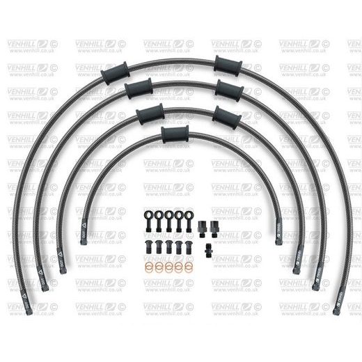 STANDARD Front brake hose kit Venhill POWERHOSEPLUS BMW-11005FB-CB (4 cevi v kompletu) Carbon hoses, black fittings