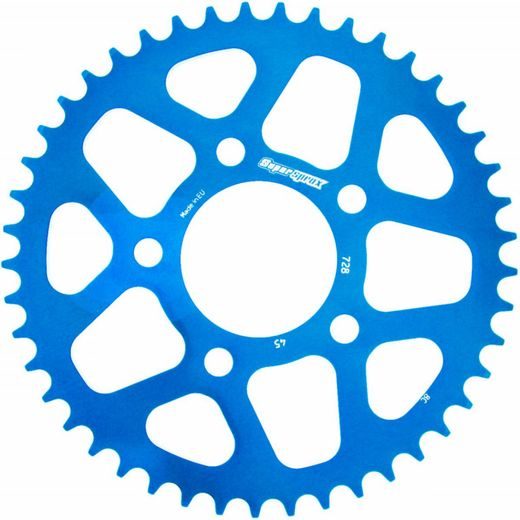 Aluminijasti zadnji verižnik (zobnik) SUPERSPROX RAL-728:45-BLU moder 45T, 520