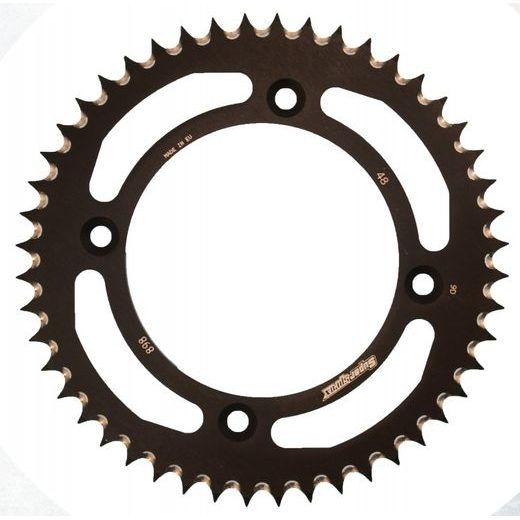 Aluminijasti zadnji verižnik (zobnik) SUPERSPROX RAL-898:48-BLK črna 48T, 428