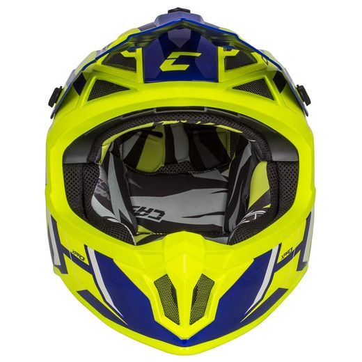 Motocross Helmet CASSIDA Cross Pro II Contra fluo yellow/ blue/ black/ white XL