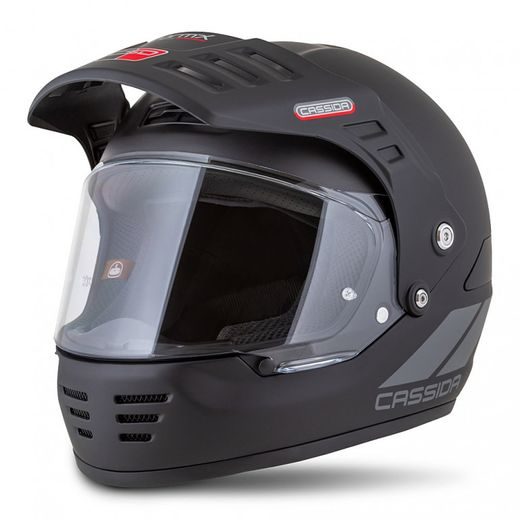 Motocross Helmet CASSIDA FORMX FLATOUT black matt/ dark grey/ black matt peak S